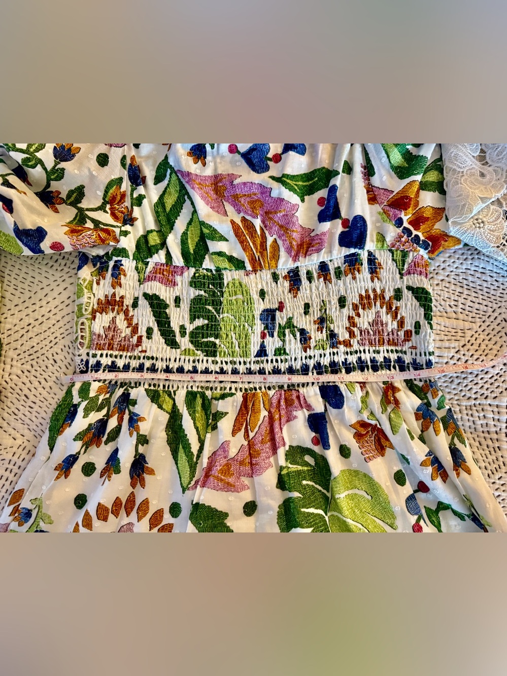 FARM Rio Floral Tropical Midi Dress in blue, green, pink - Picture 13 of 14